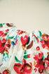 Artistic Brushstroke Floral Print Puff Sleeve Blouse Top